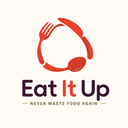 Eat It Up logo: fork, knife and spoon forming a circular recycling symbol